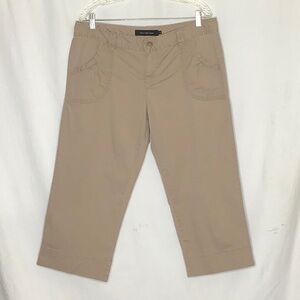 Calvin Klein Cropped Wide Leg Tan Pants Size 14